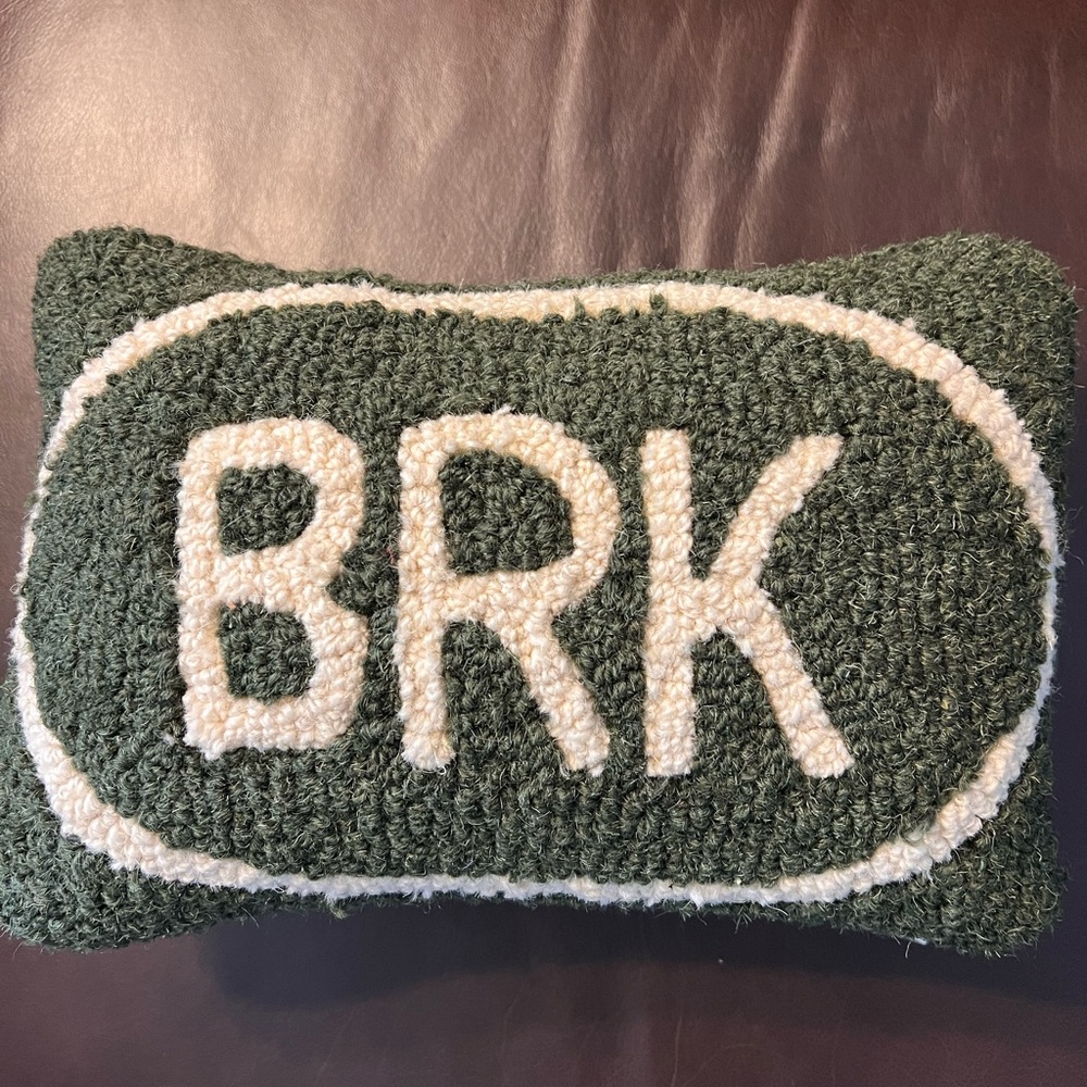Berkshires hand hooked wool decorative pillow
